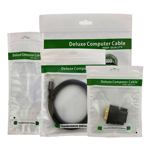 Tùy chỉnh Mờ/trong suốt + in HDMI USB cáp dữ liệu dây nhựa bao bì 3-Side niêm phong túi phụ kiện bao bì túi - Product Image 3