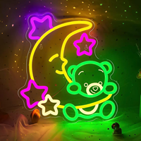 Lampe murale néon personnalisable en forme d'ours en peluche, cadeau romantique pour les enfants, décoration de fête d'anniversaire ou de mariage