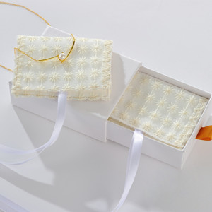 New Arrival Beautiful Fancy Pearl Necklace Lace <b>Gift</b> Bag Packaging Pouch with Tie - Product Image 6