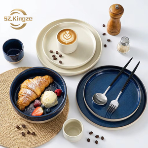 Set di Tazze e Piatti in Ceramica Giapponese di Grado Commerciale Kingze per Caffetterie Specializzate e Brunch - Product Image 1