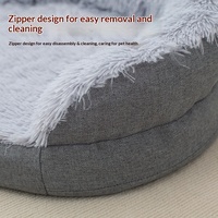 Lit pour chien ovale de luxe en mousse à mémoire de forme, chaud et confortable, avec coussin amovible, pour toutes les saisons
