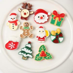 Cartoon Resin Weihnachts baum Santa Series Charms Mini Weihnachts dekor Zubehör Cabochons Flatback Weihnachts schleim Charms - Product Image 1