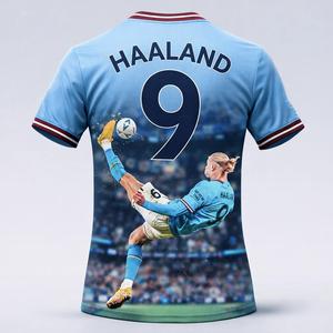 Camiseta de Fútbol Masculina Man Cty Haaland 2026 2027, Estilo Luna Azul Claro, Uniforme de Fútbol de Secado Rápido para Entrenamiento al Aire Libre - Product Image 1
