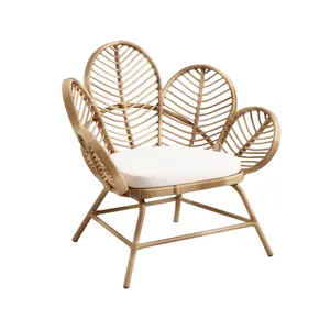 Balcony Indonesian rattan single backrest woven garden flower chair sofa furniture