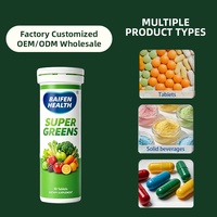OEM/ODM Private Label Super Greens Vitamine Vegan Supplement Bruistabletten voor Volwassenen Ondersteunt de Immuunfunctie