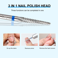 Ensemble de mèches à ongles en tungstène à cône professionnel Yaqin rotatif bidirectionnel élimine rapidement et en toute sécurité les gels durs acryliques Logo OEM
