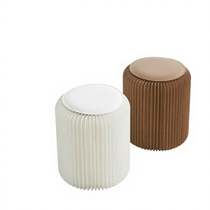 INNOPAPER Folding Paper <b>Stool</b> Eco-friendly Kraft Paper Space Saving Modern -Foldable European Design for Living Room Home <b>Office</b> - Product Image 3