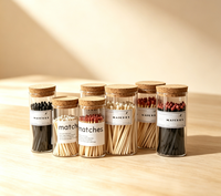 Allumettes pour bougies, allumettes de sécurité longues pour bougies parfumées, bâtonnets d'allumettes en bois à pointe colorée, allumettes en liège dans un bocal en verre