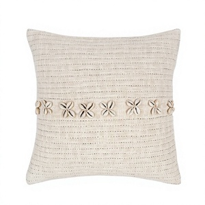 Luxury Modern Decorative Boho Outdoor Shell Cushion <b>Cover</b> Handwoven Decorative Throw Pillow Unique Boho Pillow By ITHL - Product Image 1