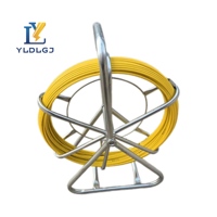YILI 6mm*150m Carrete de Cinta Pasacables de Fibra de Vidrio con Soporte y Marco de Jaula, Extractor de Cables para Ductos y Tuberías, Kit de Instalación para Profesionales