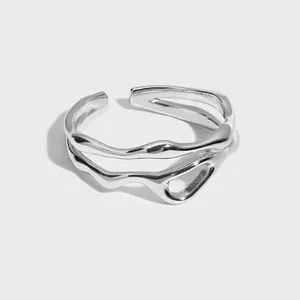 Oem Italiaanse Mooie Custom Eenvoudig Goud Sterling Zilver Minimalistische Schattige Sieraden Accessoires Ring Ontwerpen Maker Voor Mannen Groothandel