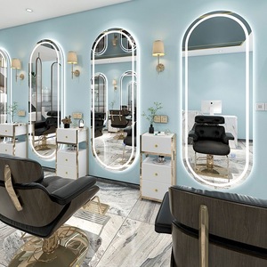 Mia 2025 Custom Design of Modern Light Luxury Oval <b>Square</b> <b>Mirror</b> Hair Salon Furniture Set - Product Image 3