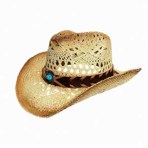 Sombrero Vaquero Occidental al por Mayor para Hombre y Mujer, Sombrero de Sol para Viajes de Verano y Playa, Sombrero Vaquero de Paja Retro de Ala Ancha - Product Image 2