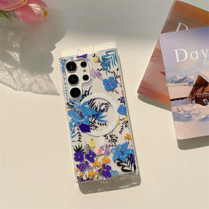 Funda Magnética de Lujo con Diseño Floral IMD para <span class=keywords><strong>Samsung</strong></span> S26 Ultra S25 S24 FE, Accesorios para Teléfono, Carcasa Trasera Transparente de TPU y PC con Diseño Floral - Product Image 6