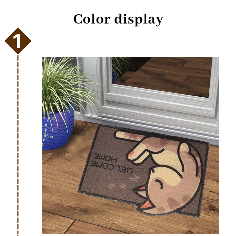 Shinnwa cute bear dog shape pvc welcome door mat