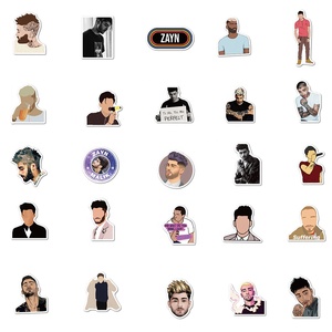 50 pièces <span class=keywords><strong>Zayn</strong></span> Malik royaume-uni chanteur vinyle autocollants pour fille réfrigérateur bouteille planche à roulettes téléphone bagages ordinateur portable découpé autocollant - Product Image 5