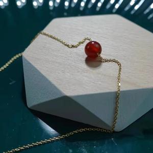 Collar con Colgante de Ágata Roja Dulce, Chapado en Oro de 18K y Plata 925, Cadena Blanca Versátil para Mujeres a la Moda, Ceremonia de Apertura - Product Image 2