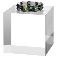 Bloc de présentation en acrylique transparent solide, support en cube d'acrylique transparent pour la présentation de bijoux, bagues et diamants, taille personnalisée OEM disponible