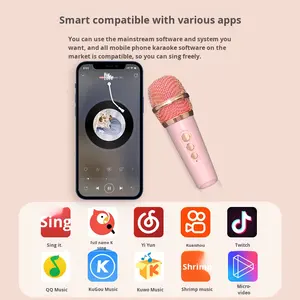 Altavoz <span class=keywords><strong>Karaoke</strong></span> Inalámbrico USB Portátil Mini, Juguetes Musicales con Historias para Niños, Altavoz para Fiestas en Casa, Juego de Altavoces con Micrófono de Mano - Product Image 5