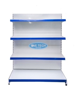 Étagère gondole à 4 niveaux à dos plat Vietnam One Tech, présentoir métallique léger à dos fixe, installation rapide - Product Image 2