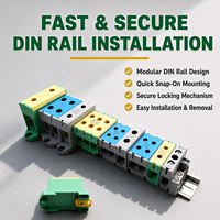 Bloques de Terminales de Tornillo para Riel DIN de Aluminio Certificados para 600V, Uso Automotriz, para Conductores de 5-10 AWG, Múltiples Clasificaciones de Corriente (60A)