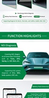 C80EV es una herramienta de diagnóstico móvil integral que abarca diagnósticos de vehículos de nueva energía y pruebas de paquetes de baterías automotrices.