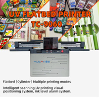 Printer UV Flatbed TC-9060 yang Efisien, Lebar Cetak 90x60cm, Tinggi 27cm untuk Pencetakan Kartu Akrilik & PUV dalam Jumlah Banyak