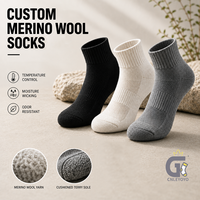 Chaussettes en laine mérinos personnalisées, respirantes, anti-humidité, avec semelle en tissu éponge, chaussettes techniques en mérinos pour la randonnée et les sports de plein air