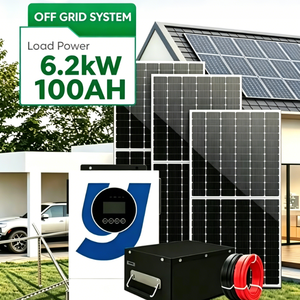 Système de stockage d'énergie <span class=keywords><strong>solaire</strong></span> hybride 3,5 kW, batterie LiFePO4 24 V 100 Ah, <span class=keywords><strong>panneau</strong></span> <span class=keywords><strong>solaire</strong></span> mono 550 W, kit <span class=keywords><strong>solaire</strong></span> hors réseau complet - Product Image 1