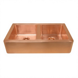 Tablier de haute qualité avant Double cuvette cuivre évier de lavage pour la cuisine - Product Image 1