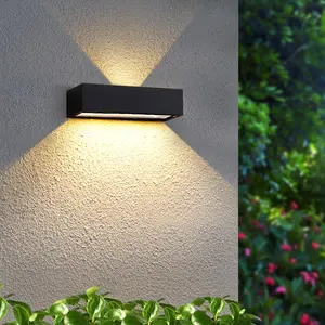 Lámparas solares de aluminio para exteriores, lámpara de pared impermeable para paisaje y jardín, decorativa para pared