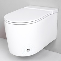 Toilette intelligente murale à double chasse réglable avec télécommande et chauffage du siège, évacuation en S, provenance Chine