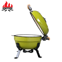 Kimstone Mini Barbecue Moderne 12 Pouces, Four en Céramique de Mullite, Gril à Charbon de Bois, Fumoir de Table, Tandoor Portable, Kamado, Chariot Auto