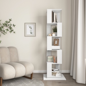 Estanterías de almacenamiento de cubo blanco moderno Estantería de madera de 4 niveles para sala de estar Muebles de nuevo diseño - Product Image 3