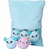 Peluches promotionnelles neuves de haute qualité en gros, bleues et roses, avec rembourrage en coton PP, en sac