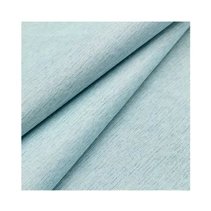 Fábrica al por mayor Color liso poliéster hogar textil cortina decorativa tela