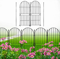 10 Panneaux de clôture pour chien modernes galvanisés antirouille sans creuser, 32 (H) x 23,6 pi (L), panneaux de clôture de jardin, barrière pour animaux, bordure de cour