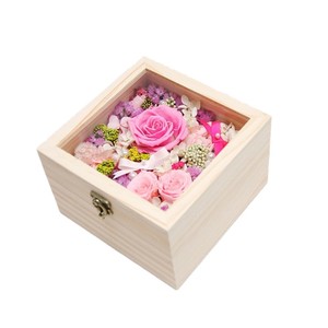 Boîte en bois avec couvercle en verre, 8 cm, rectangulaire, verrouillable, en pin, pour emballage cadeau et artisanat - Product Image 1