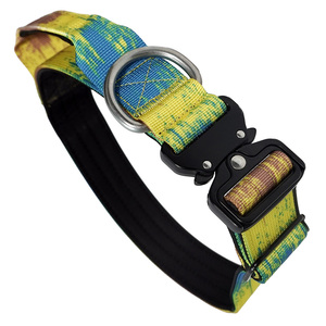 Vibrant Tie-Dye Luxury Tactical Dog Collar Personalized Durable Nylon Training Collar Stainless Steel D <b>Ring</b> Metal Hardware - Product Image 1