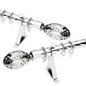 Ensemble de tringle à rideau de douche réglable en acier inoxydable, métal <span class=keywords><strong>noir</strong></span> doré, extensible pour fenêtres pour batshtilts africains - Product Image 2