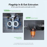 Impresora 3D K1 SE de Aluminio Negra para Niños y Principiantes, Completamente Ensamblada, con Nivelación Automática, Impresión de Alta Velocidad de 600 mm/s