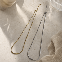 Collier en acier inoxydable avec chaîne serpent - Réglable, ton or/argent, pour la création de bijoux DIY