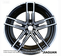 Rines de Aleación de Aluminio Forjado JG 5x112 5x114.3 5x120 de 18 19 20 21 22 Pulgadas con Acabado Negro y Diseño de 5 Radios para SUV y Sedán de Alto Rendimiento