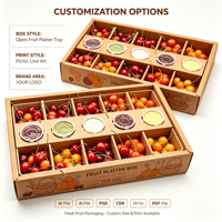 Boîte en papier kraft multi-compartiments, carton d'emballage pour fruits, étui personnalisé imprimé pour plateau de fruits frais
