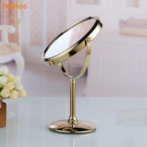 Beelee M5108G Gold-Plated Round Shaped Double Sided Table <strong>Mirror</strong> <strong>Free</strong> <strong>Standing</strong> Desktop Fancy Makeup <strong>Mirror</strong> - Product Image 2