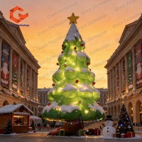 Sapin de Noël gonflable lumineux, nouveau design, sapin de Noël gonflable coloré avec lumières LED