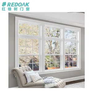 Redoak stile americano ad alta sicurezza in alluminio impatto finestre a doppio vetro temperato isolamento termico finestra a battente