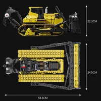 Mould King 17049 Technical PR766 Bulldozer RC Car Compatible 42131 máquina de construcción modelo de ladrillo Juguetes Juegos de bloques de construcción