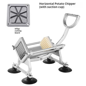 Cortador <span class=keywords><strong>de</strong></span> patatas manual profesional con cuchillas <span class=keywords><strong>de</strong></span> acero inoxidable y ventosas para zanahoria, <span class=keywords><strong>cebolla</strong></span>, <span class=keywords><strong>picadora</strong></span> <span class=keywords><strong>de</strong></span> verduras plateadas - Product Image 5