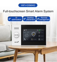 Système d'Alarme Domestique Anti-Intrusion Sans Fil & Filaire, Détecteur RFID, Clavier Tactile TFT, 10 Langues, 433MHz, Compatible Alexa, Wi-Fi GSM